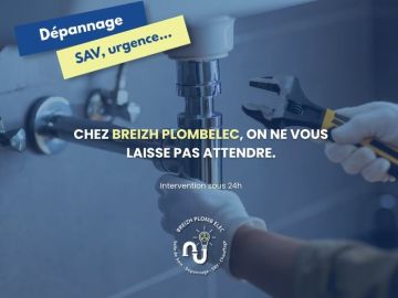 😱 Une panne ?  Un souci à régler rapidement ? 

Pas de panique 👇
Chez Breizh Plombelec, on ne vous laisse pas attendre ! 

👉 Réponse rapide
👉 Intervention...